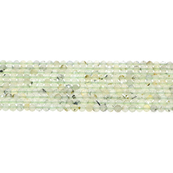 Prehnite Round Faceted Diamond Cut 4mm - Loose Beads
