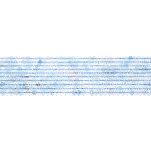 Aquamarine AA Roundel Faceted Diamond Cut 4mm x 4mm x 3mm - Loose Beads