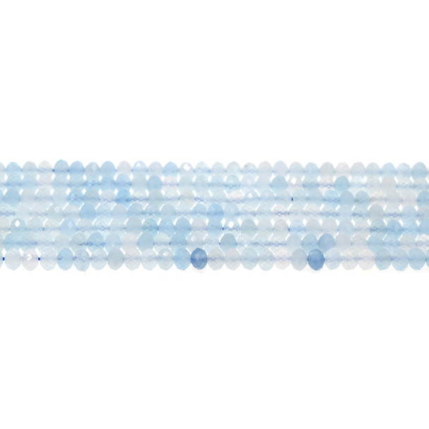 Aquamarine Roundel Faceted Diamond Cut 5mm x 5mm x 3mm - Loose Beads