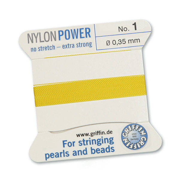 Griffin NylonPower Cord 2m 1 Needle - Size 1 Yellow