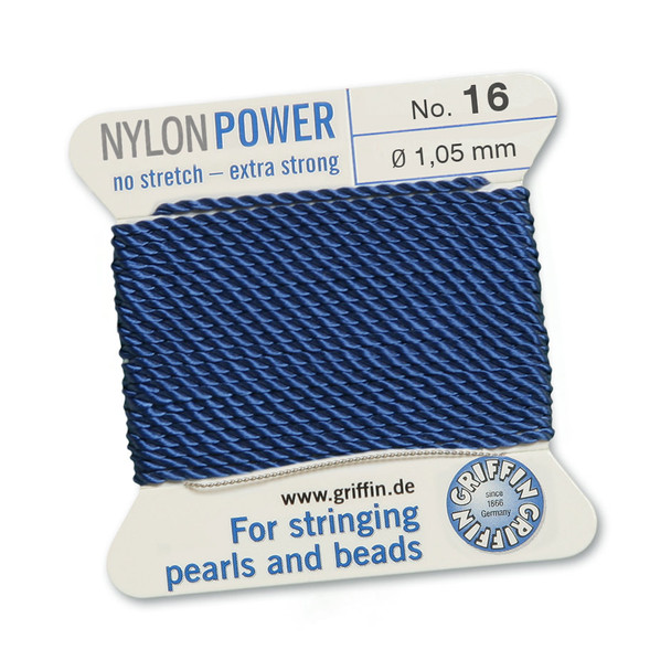 Griffin NylonPower Cord 2m 1 Needle - Size 16 Dark Blue