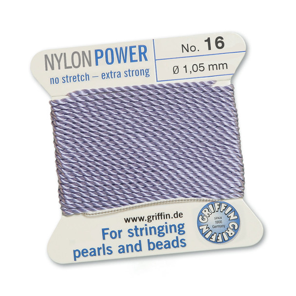 Griffin NylonPower Cord 2m 1 Needle - Size 16 Lilac