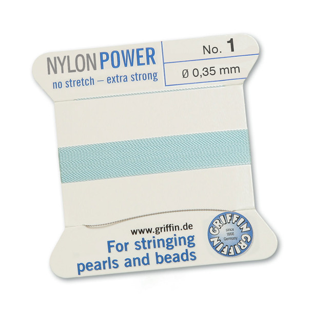 Griffin NylonPower Cord 2m 1 Needle - Size 1 Turquoise