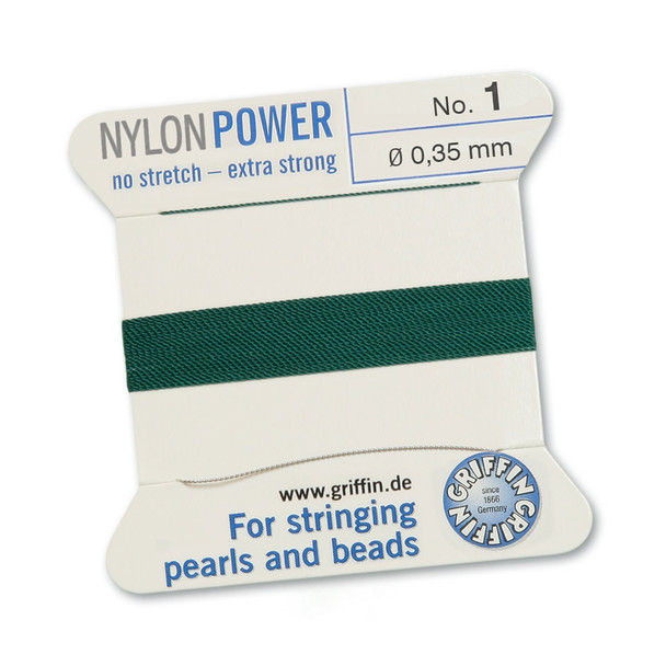 Griffin NylonPower Cord 2m 1 Needle - Size 1 Green