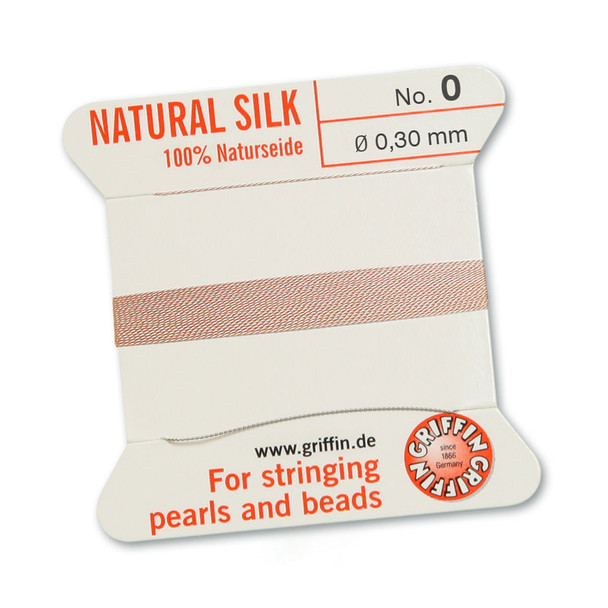 Griffin 100 % Natural Silk 2m 1 needle  - Size 0 light pink