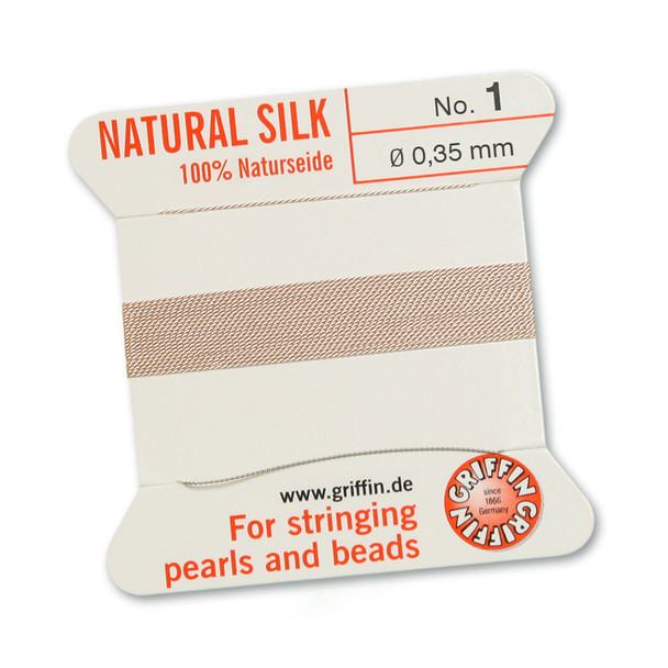 Griffin 100 % Natural Silk 2m 1 needle  - Size 1 light pink