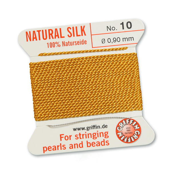 Griffin 100 % Natural Silk 2m 1 needle  - Size 10 amber