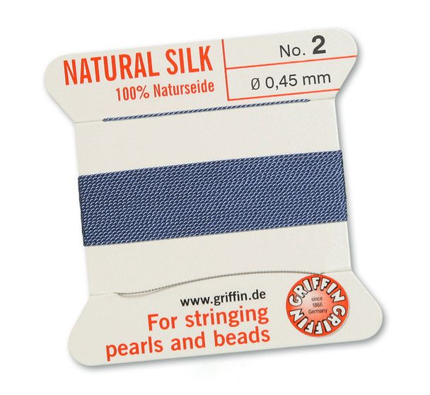 Griffin 100 % Natural Silk 2m 1 needle  - Size 2 blue