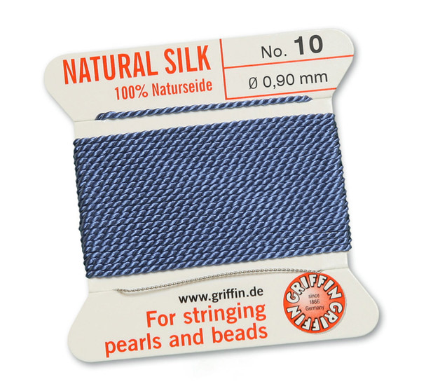 Griffin 100 % Natural Silk 2m 1 needle  - Size 10 blue