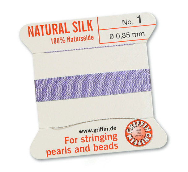 Griffin 100 % Natural Silk 2m 1 needle  - Size 1 lilac