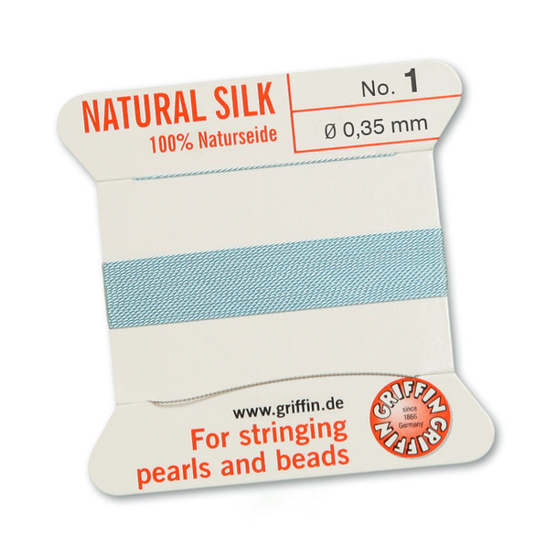 Griffin 100 % Natural Silk 2m 1 needle  - Size 1 turquoise