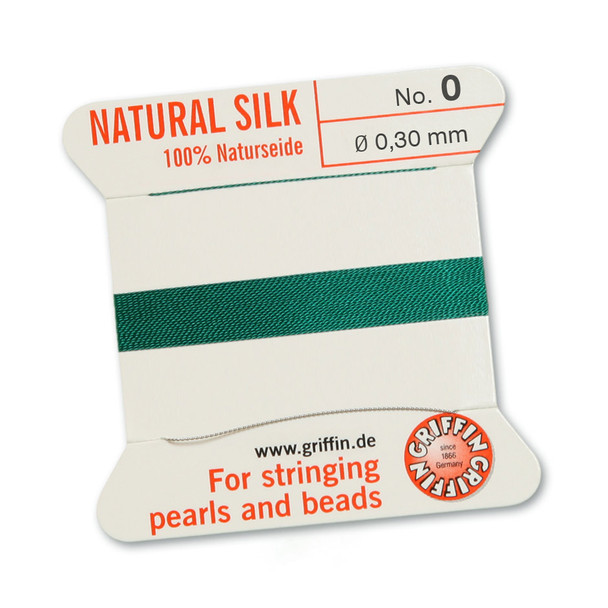 Griffin 100 % Natural Silk 2m 1 needle  - Size 0 green
