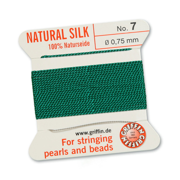 Griffin 100 % Natural Silk 2m 1 needle  - Size 7 green
