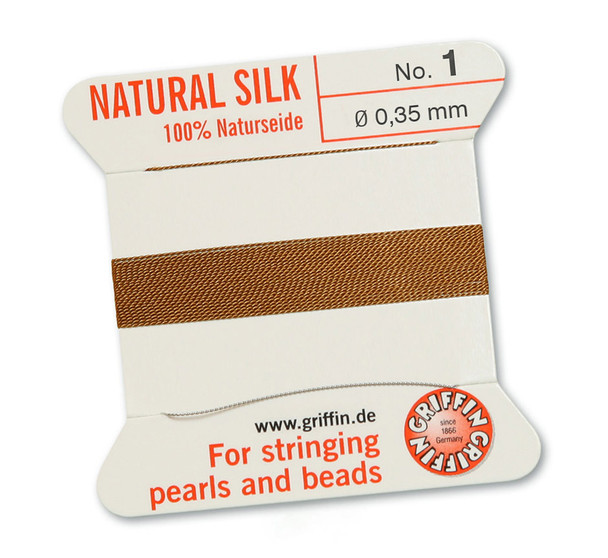 Griffin 100 % Natural Silk 2m 1 needle  - Size 1 cornelian