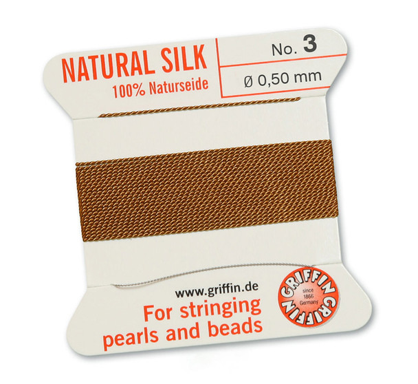 Griffin 100 % Natural Silk 2m 1 needle  - Size 3 cornelian
