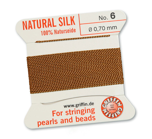 Griffin 100 % Natural Silk 2m 1 needle  - Size 6 cornelian