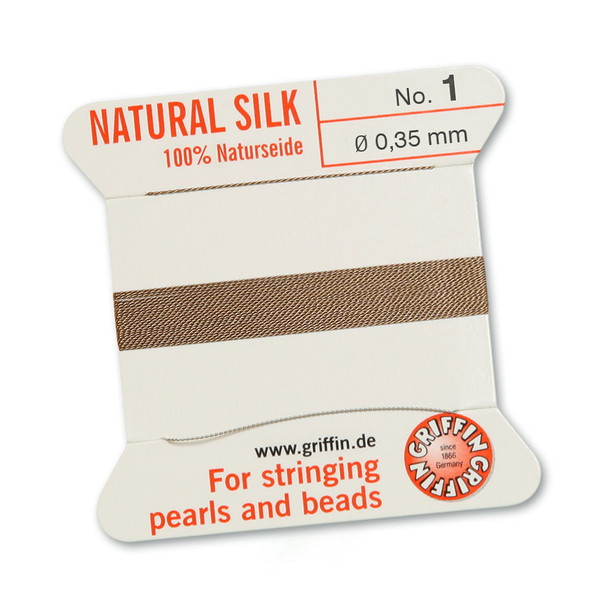 Griffin 100 % Natural Silk 2m 1 needle  - Size 1 beige