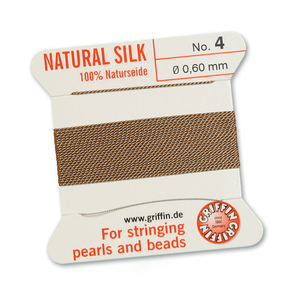Griffin 100 % Natural Silk 2m 1 needle  - Size 4 beige