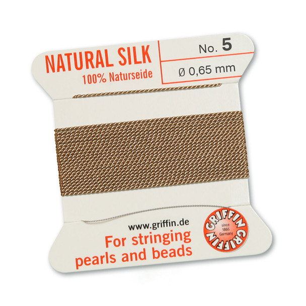 Griffin 100 % Natural Silk 2m 1 needle  - Size 5 beige