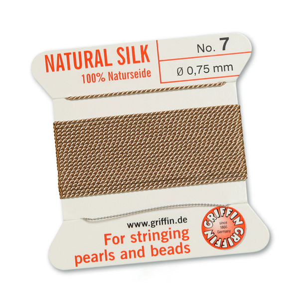 Griffin 100 % Natural Silk 2m 1 needle  - Size 7 beige