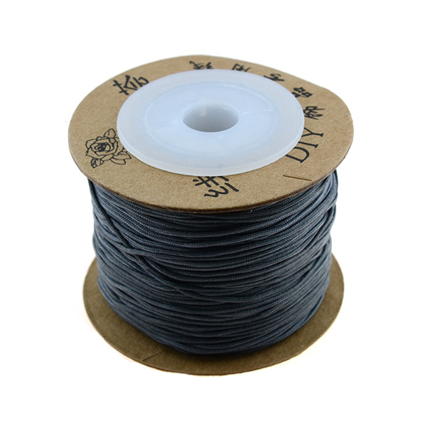 Premium Nylon Macrame Cord 0.8mm - Dark Grey (80 Meters)