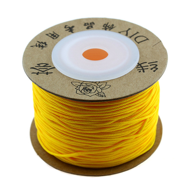 Premium Nylon Macrame Cord 1.0mm - Amber Yellow (50 Meters)