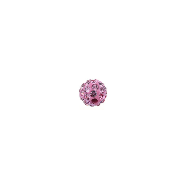 Pave Crystal Beads Light Rose 6MM - 6/pack