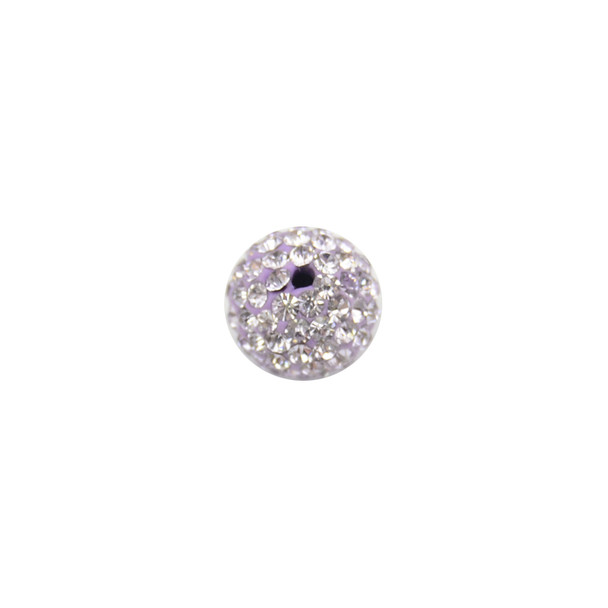 Pave Crystal Beads Violet 10MM - 6/pack