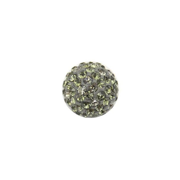 Pave Crystal Beads Black Diamond 12MM - 6/pack