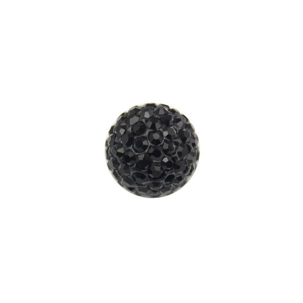 Pave Crystal Beads Jet Black 12MM - 6/pack