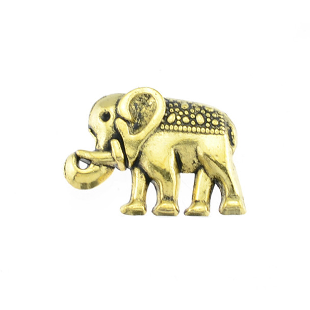 Pewter Elephant Bead - Gold (18Pcs)