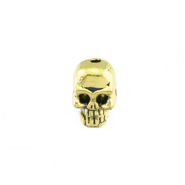 Pewter Skull Bead- Gold (20Pcs)