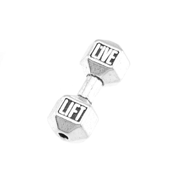 Pewter Dumbbell Weight Bead (12Pcs)