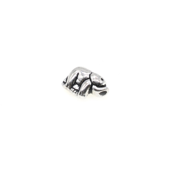 Pewter Mini Elephant Flat Bead 6mm x 8mm x 3mm (90 Pcs)