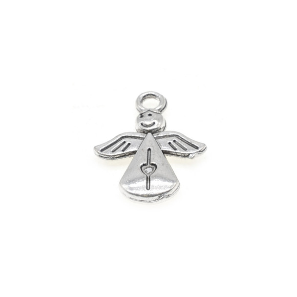 Pewter Cute Angel Charm 13mm x 16mm x 2mm (70Pcs)