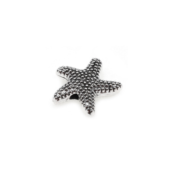 Pewter Starfish Flat Bead 12.9mm x 12.9mm x 3.7mm (38 Pcs)