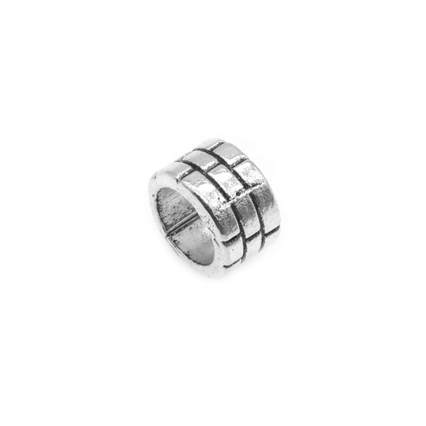 Pewter Large Hole Design Bead 9.4mm x 9.4mm x 6mm (40 Pcs)