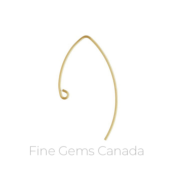 14K Gold Filled - V Shape Ear Wire .030" (.76mm) - 6/Pack