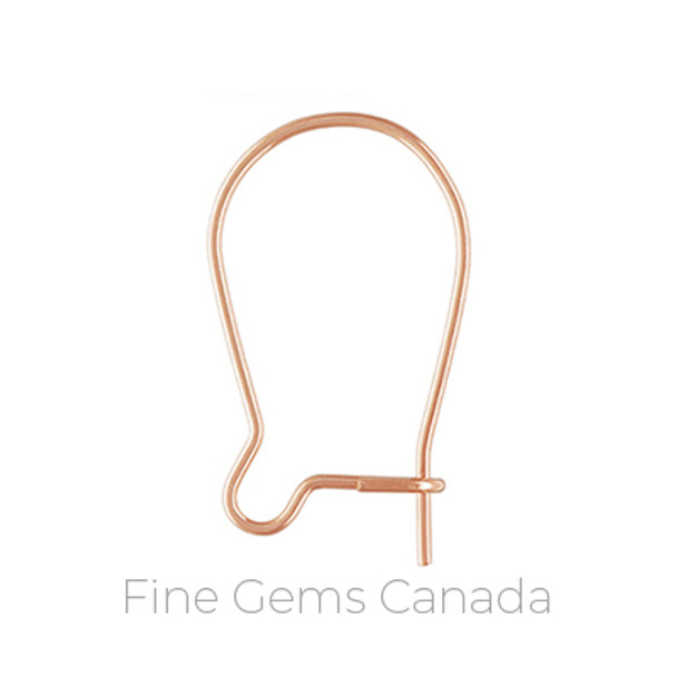 14K Rose Gold Filled - Kidney Ear Wire - 20/Pack