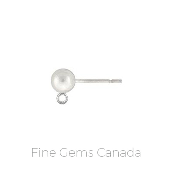 5.0mm Ball Earring w/Ring - 10/pack - 925 Sterling Silver