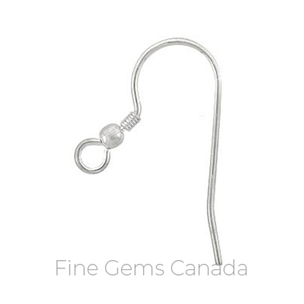 Ear Wire .030" w/Ball & Coil - 10/pack - 925 Sterling Silver