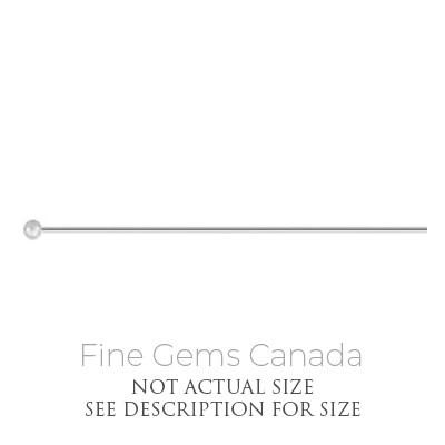 Ball End Head Pin 25.4mm (0.5mm Wire) - 50/pack - 925 Sterling Silver