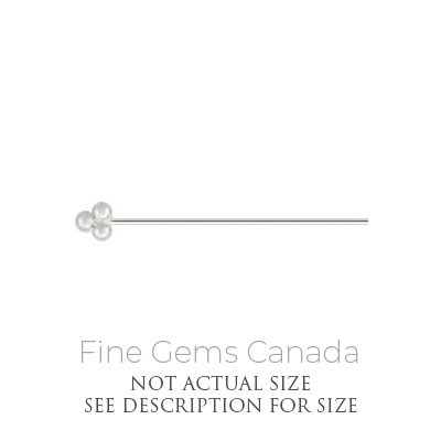 3 Ball End Head Pin 50.8mm (0.5mm Wire) - 10/pack - 925 Sterling Silver