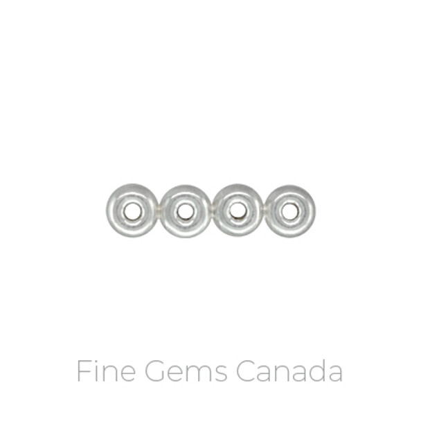 4.0mm Rondel x 4-Row Spacer - 5/pack - 925 Sterling Silver