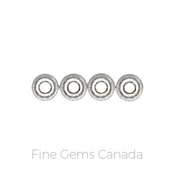 5.0mm Stardust Rondel x 4 Row Spacer - 2/pack - 925 Sterling Silver