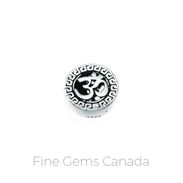 Antique Tibetan Namaste Flat Circle Beads (10.6 x 4.0mm) - 3/pack - 925 Sterling Silver
