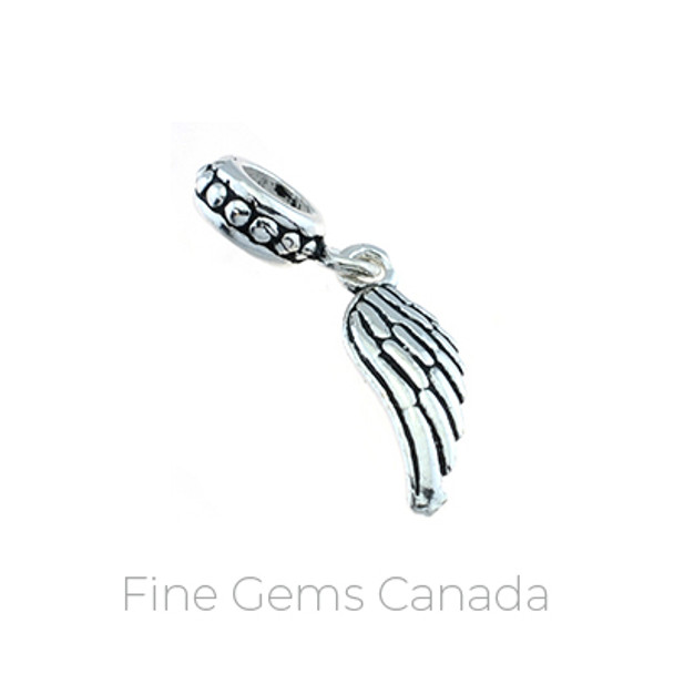 Antique Tibetan Angel Wing Charm with Spacer (7.5x26mm) - 3/pack - 925 Sterling Silver
