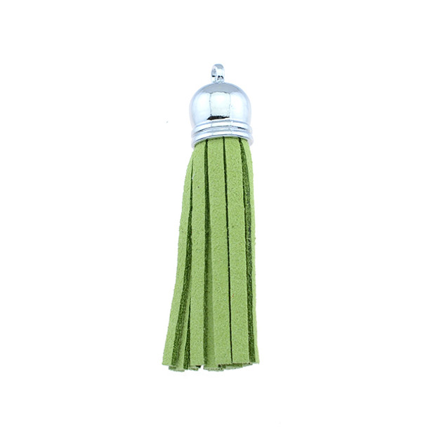 Tassel Faux Suede with Cap 2" - Olivine (Pack of 3)