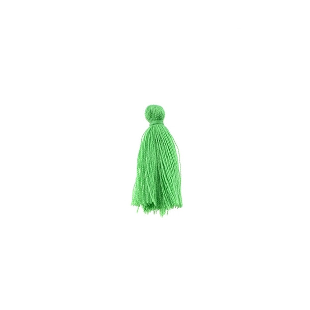 Mini Tassel Cotton 1" - Green (Pack of 40)