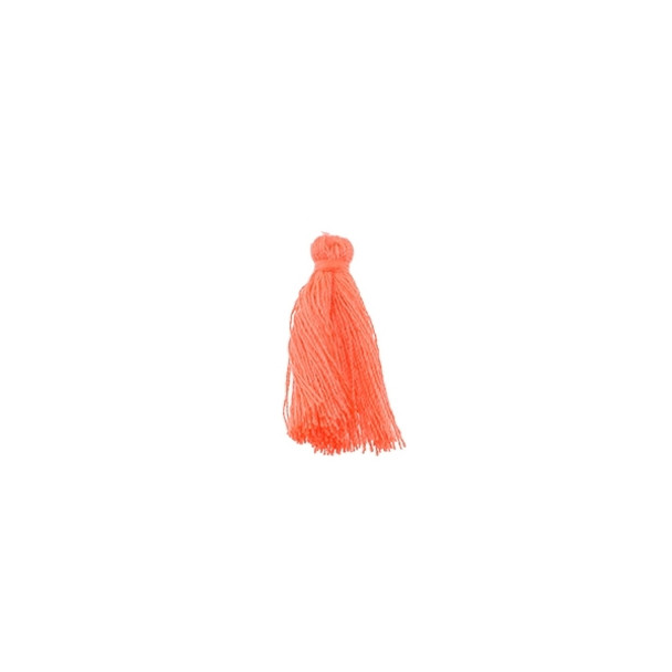 Mini Tassel Cotton 1" - Fluorecent Orange (Pack of 40)